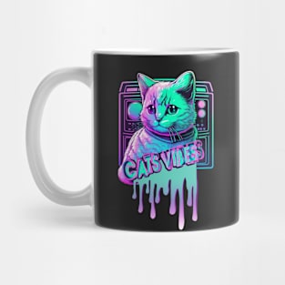 neon music cat Mug